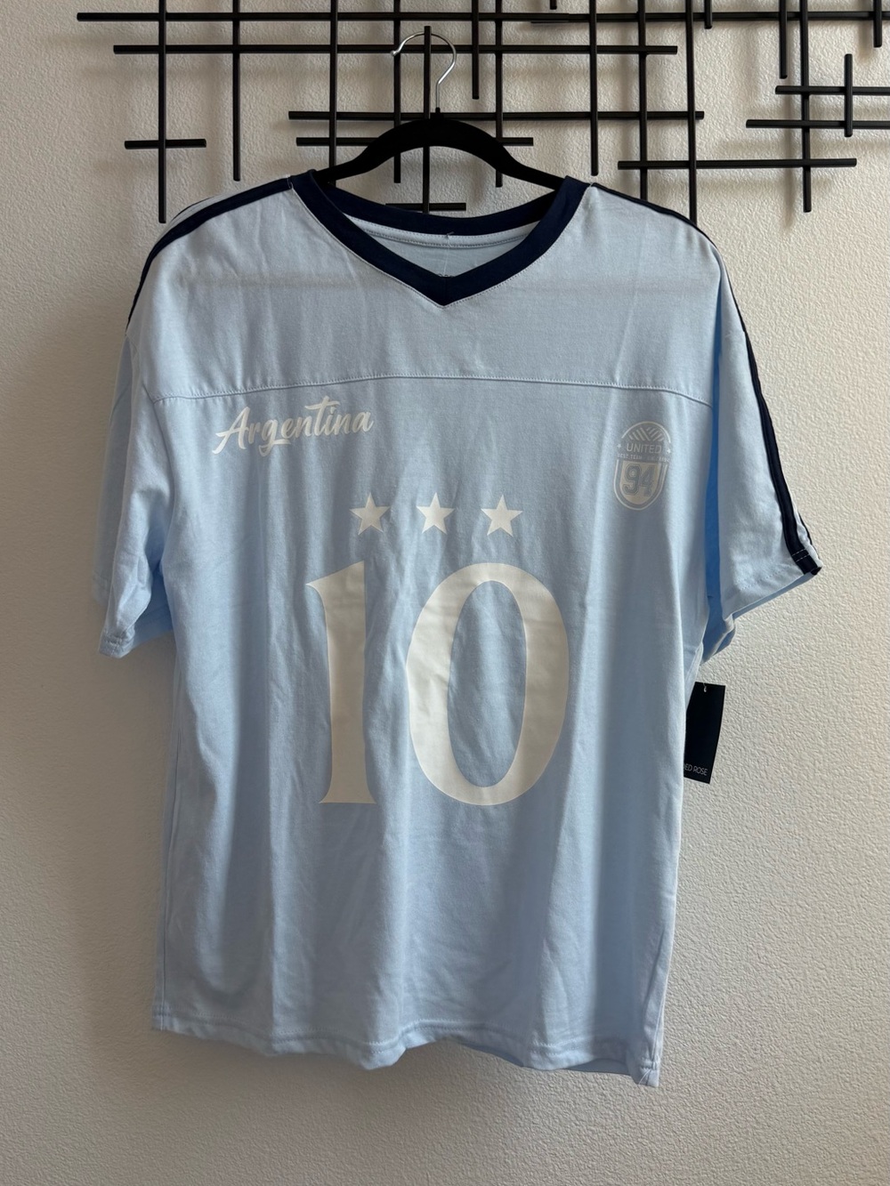 Argentina Soccer Fan Shirt Women’s Medium NWT Light Blue for FIFA World Cup